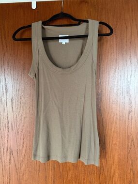sundays Ribbed Scoop Tank Top - Tan